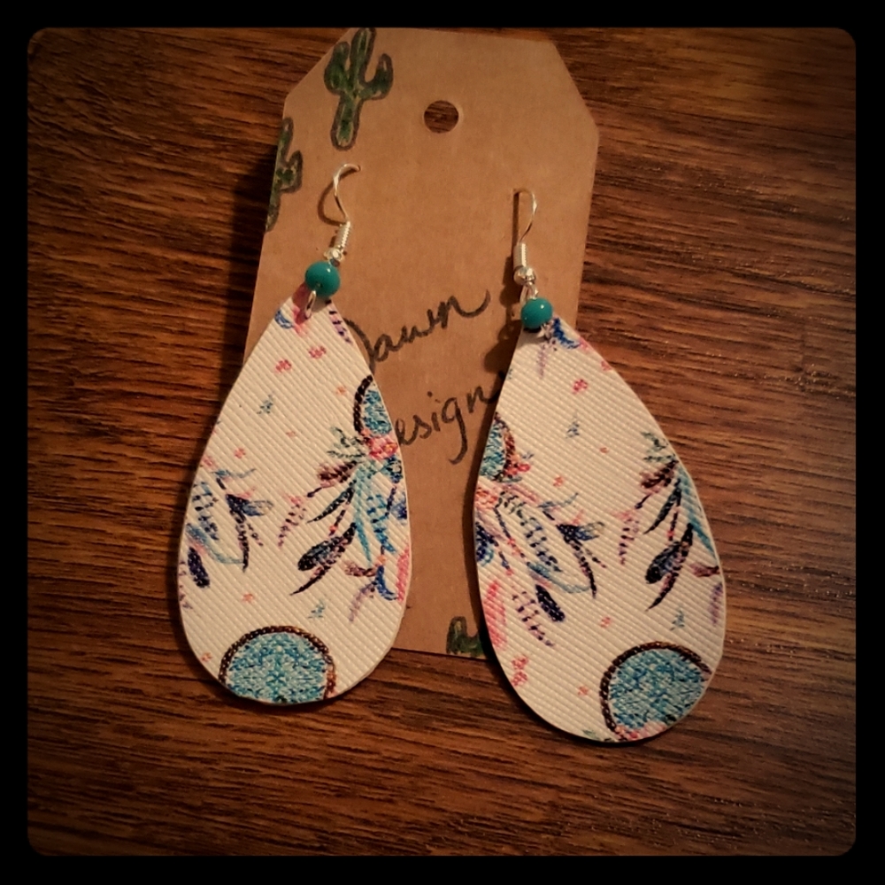‼DREAMCATCHER EARRINGS‼FAUX LEATHER‼ADORABLE CUTE‼